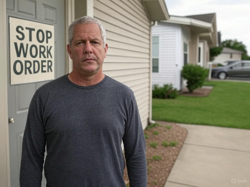 Homeowner with stop work order